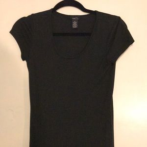 Long black slim fitted dress with slit